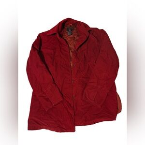 Faconnable red velvet Men's Size medium Deep Red button up coat